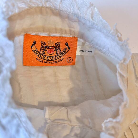 Juicy Couture Victorian Steampunk Ruffle Pintuck Regency Cotton Blouse NWOT - Picture 6 of 9